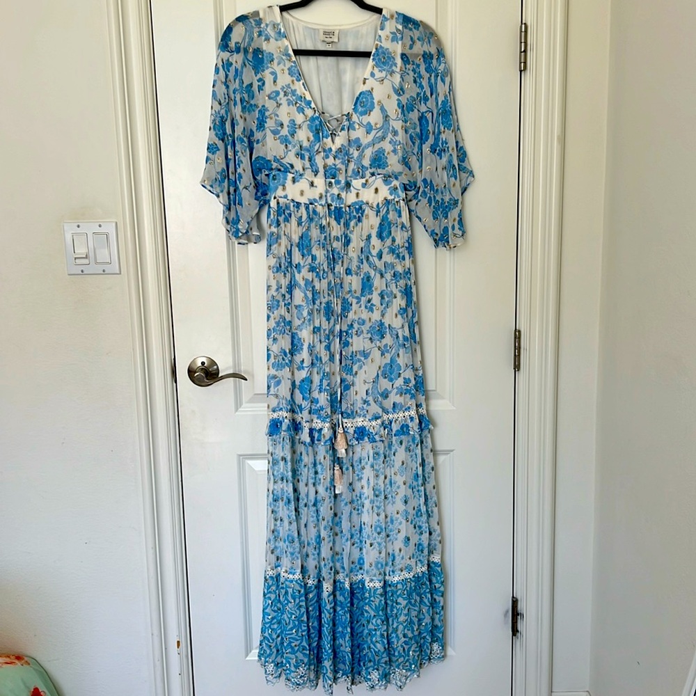 Hemant and Nandita blue floral maxi dress